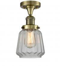 Innovations Lighting 517-1CH-AB-G142-LED - Chatham - 1 Light - 7 inch - Antique Brass - Semi-Flush Mount