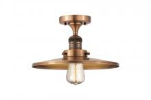 Innovations Lighting 517-1CH-AC-MFR-AC-12 - Railroad - 1 Light - 12 inch - Antique Copper - Semi-Flush Mount