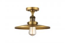 Innovations Lighting 517-1CH-BB-MFR-BB-12 - Railroad - 1 Light - 12 inch - Brushed Brass - Semi-Flush Mount