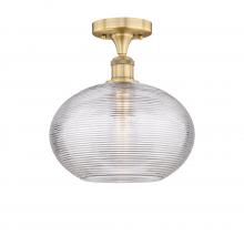 Innovations Lighting 616-1F-BB-G555-12CL - Ithaca - 1 Light - 12 inch - Brushed Brass - Semi-Flush Mount