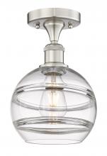 Innovations Lighting 616-1F-SN-G556-8CL - Rochester - 1 Light - 8 inch - Brushed Satin Nickel - Semi-Flush Mount