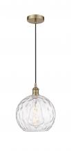 Innovations Lighting 616-1P-AB-G1215-10 - Athens Water Glass - 1 Light - 10 inch - Antique Brass - Cord hung - Mini Pendant