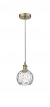 Innovations Lighting 616-1P-AB-G1215-6 - Athens Water Glass - 1 Light - 6 inch - Antique Brass - Cord hung - Mini Pendant
