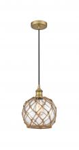 Innovations Lighting 616-1P-BB-G122-8RB - Farmhouse Rope - 1 Light - 8 inch - Brushed Brass - Cord hung - Mini Pendant