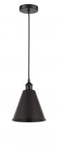 Innovations Lighting 616-1P-BK-MBC-8-BK - Berkshire - 1 Light - 8 inch - Matte Black - Cord hung - Mini Pendant