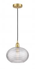 Innovations Lighting 616-1P-SG-G555-12CL - Ithaca - 1 Light - 12 inch - Satin Gold - Cord hung - Mini Pendant