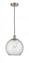 Innovations Lighting 616-1P-SN-G122-10CSN - Farmhouse Chicken Wire - 1 Light - 10 inch - Brushed Satin Nickel - Cord hung - Mini Pendant