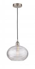 Innovations Lighting 616-1P-SN-G555-12CL - Ithaca - 1 Light - 12 inch - Brushed Satin Nickel - Cord hung - Mini Pendant