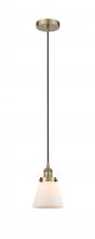 Innovations Lighting 616-1PH-AB-G61 - Cone - 1 Light - 6 inch - Antique Brass - Cord hung - Mini Pendant