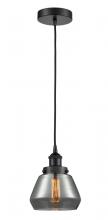 Innovations Lighting 616-1PH-BK-G173-LED - Fulton - 1 Light - 7 inch - Matte Black - Cord hung - Mini Pendant