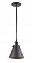 Innovations Lighting 616-1PH-BK-M13-BK - Appalachian - 1 Light - 8 inch - Matte Black - Cord hung - Mini Pendant