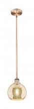 Innovations Lighting 616-1S-AC-G128-8 - Athens - 1 Light - 8 inch - Antique Copper - Cord hung - Mini Pendant