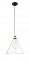 Innovations Lighting 616-1S-BAB-GBC-162 - Berkshire - 1 Light - 16 inch - Black Antique Brass - Cord hung - Pendant