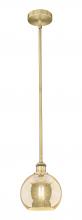 Innovations Lighting 616-1S-BB-G128-8 - Athens - 1 Light - 8 inch - Brushed Brass - Cord hung - Mini Pendant