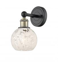 Innovations Lighting 616-1W-BAB-G1216-6WM - White Mouchette - 1 Light - 6 inch - Black Antique Brass - Sconce