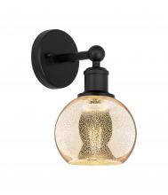 Innovations Lighting 616-1W-BK-G128-6 - Athens - 1 Light - 6 inch - Matte Black - Sconce