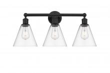 Innovations Lighting 616-3W-BK-GBC-82 - Berkshire - 3 Light - 26 inch - Matte Black - Bath Vanity Light