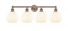 Innovations Lighting 616-4W-AC-G1217-8WV - White Venetian - 4 Light - 35 inch - Antique Copper - Bath Vanity Light