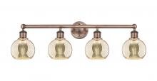 Innovations Lighting 616-4W-AC-G128-6 - Athens - 4 Light - 33 inch - Antique Copper - Bath Vanity Light