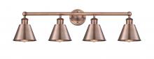 Innovations Lighting 616-4W-AC-M8-AC - Smithfield - 4 Light - 34 inch - Antique Copper - Bath Vanity Light