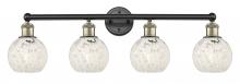 Innovations Lighting 616-4W-BAB-G1216-6WM - White Mouchette - 4 Light - 33 inch - Black Antique Brass - Bath Vanity Light