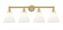 Innovations Lighting 616-4W-SG-GBC-81 - Berkshire - 4 Light - 35 inch - Satin Gold - Bath Vanity Light