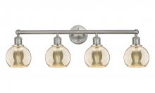 Innovations Lighting 616-4W-SN-G128-6 - Athens - 4 Light - 33 inch - Brushed Satin Nickel - Bath Vanity Light