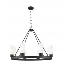 Innovations Lighting 617-8CR-BK-G617-8WH - Boreas - 6 Light - 36 inch - Matte Black - Chandelier