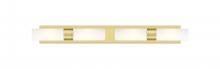 Innovations Lighting 617S-4W-SG-G617-8WH - Boreas - 4 Light - 39 inch - Satin Gold - Bath Vanity Light