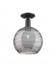 Innovations Lighting 716-1C-BK-G1213-10SM - Athens Deco Swirl - 1 Light - 10 inch - Matte Black - Semi-Flush Mount