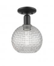 Innovations Lighting 716-1C-BK-G122C-8CL - Athens - 1 Light - 8 inch - Matte Black - Semi-Flush Mount