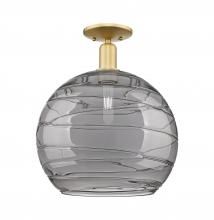 Innovations Lighting 716-1C-SG-G1213-14SM - Athens Deco Swirl - 1 Light - 14 inch - Satin Gold - Semi-Flush Mount