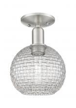 Innovations Lighting 716-1C-SN-G122C-8CL - Athens - 1 Light - 8 inch - Brushed Satin Nickel - Semi-Flush Mount