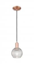 Innovations Lighting 716-1P-AC-G122C-6CL - Athens - 1 Light - 6 inch - Antique Copper - Cord hung - Mini Pendant