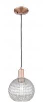 Innovations Lighting 716-1P-AC-G122C-8CL - Athens - 1 Light - 8 inch - Antique Copper - Cord hung - Mini Pendant