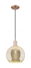 Innovations Lighting 716-1P-AC-G128-10 - Athens - 1 Light - 10 inch - Antique Copper - Cord hung - Mini Pendant