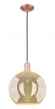 Innovations Lighting 716-1P-AC-G128-12 - Athens - 1 Light - 12 inch - Antique Copper - Cord hung - Mini Pendant