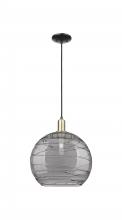 Innovations Lighting 716-1P-BAB-G1213-14SM - Athens Deco Swirl - 1 Light - 14 inch - Black Antique Brass - Cord hung - Mini Pendant