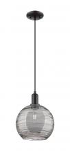 Innovations Lighting 716-1P-BK-G1213-10SM - Athens Deco Swirl - 1 Light - 10 inch - Matte Black - Cord hung - Mini Pendant