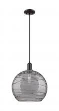 Innovations Lighting 716-1P-BK-G1213-14SM - Athens Deco Swirl - 1 Light - 14 inch - Matte Black - Cord hung - Mini Pendant