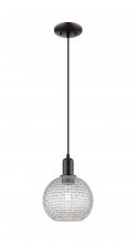 Innovations Lighting 716-1P-BK-G122C-8CL - Athens - 1 Light - 8 inch - Matte Black - Cord hung - Mini Pendant