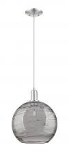 Innovations Lighting 716-1P-SN-G1213-12SM - Athens Deco Swirl - 1 Light - 12 inch - Brushed Satin Nickel - Cord hung - Mini Pendant