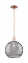 Innovations Lighting 716-1S-AC-G1213-12SM - Athens Deco Swirl - 1 Light - 12 inch - Antique Copper - Stem hung - Mini Pendant