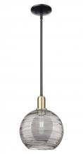 Innovations Lighting 716-1S-BAB-G1213-10SM - Athens Deco Swirl - 1 Light - 10 inch - Black Antique Brass - Stem hung - Mini Pendant