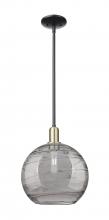 Innovations Lighting 716-1S-BAB-G1213-12SM - Athens Deco Swirl - 1 Light - 12 inch - Black Antique Brass - Stem hung - Mini Pendant
