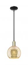 Innovations Lighting 716-1S-BAB-G128-8 - Athens - 1 Light - 8 inch - Black Antique Brass - Stem hung - Mini Pendant