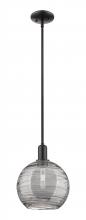 Innovations Lighting 716-1S-BK-G1213-10SM - Athens Deco Swirl - 1 Light - 10 inch - Matte Black - Stem hung - Mini Pendant