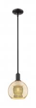 Innovations Lighting 716-1S-BK-G128-8 - Athens - 1 Light - 8 inch - Matte Black - Stem hung - Mini Pendant