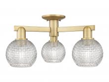 Innovations Lighting 716-3F-BB-G122C-6CL - Athens - 3 Light - 23 inch - Brushed Brass - Semi-Flush Mount