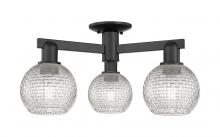 Innovations Lighting 716-3F-BK-G122C-6CL - Athens - 3 Light - 23 inch - Matte Black - Semi-Flush Mount